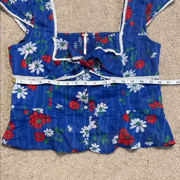 Free People Call Me Baby Blouse in Blue Quartz - Picture 5 of 6